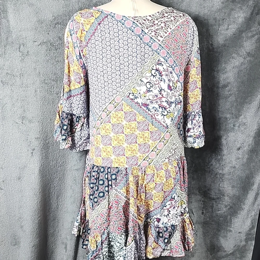 Kori America Floral Patchwork Bohemian Dress Size S - Picture 6 of 8